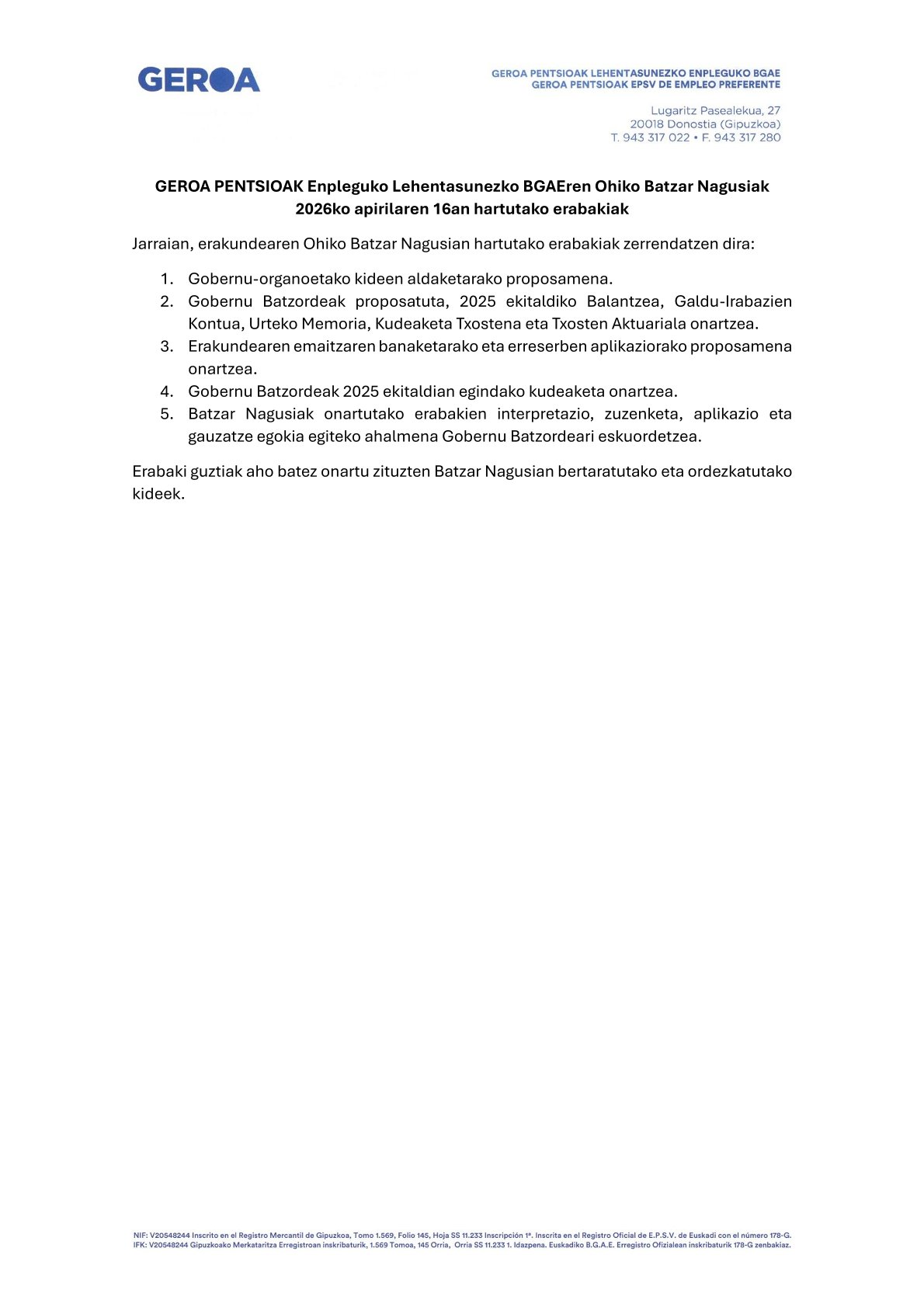 batzar nagusiko akordioak 2026